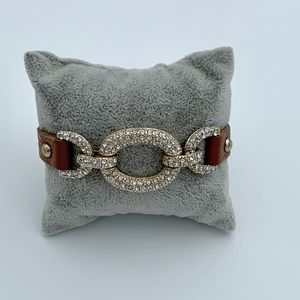 Adjustable Leather Bling Bracelet